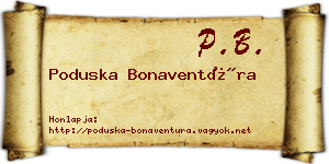 Poduska Bonaventúra névjegykártya